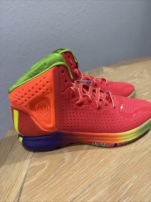 Size 8.5 - adidas D Rose 4 Restomod Solar Red Rainbow