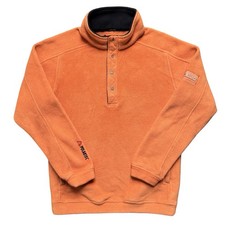 Vintage Musto Snugs Polartec Fleece Pullover Orange Womens Small Snap Button