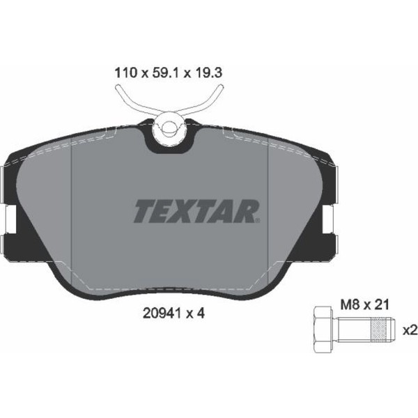 Textar 2094102 Bremsbelagsatz FüR Mercedes Benz 124 E Klasse 190 W201 W124 S124-image