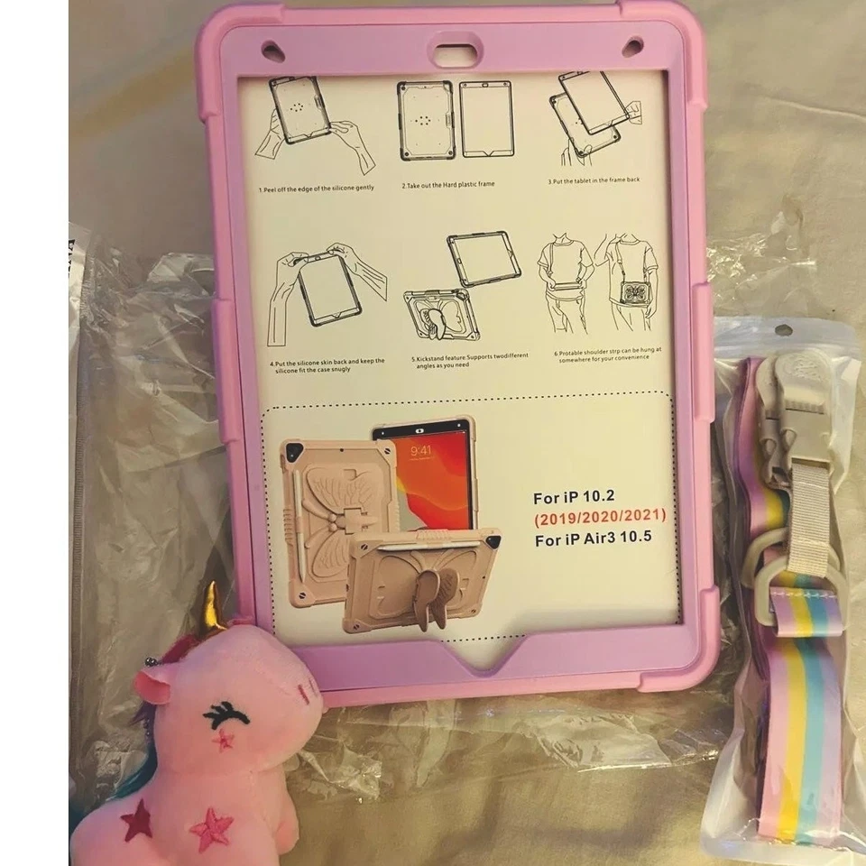 Butterfly Girls iPad Case w/ Strap & Kickstand | Fits 10.2 & Air 3 Models  - Image 3 of 4