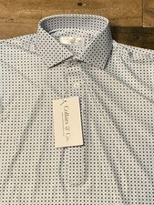 Collars And Co Dress Polo Shirt Mens Small Featherweight Geometric Preppy Work