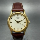 Seiko Watch Women 23mm White Dial Gold Tone Round 1N01-0F50 New Battery Vintage