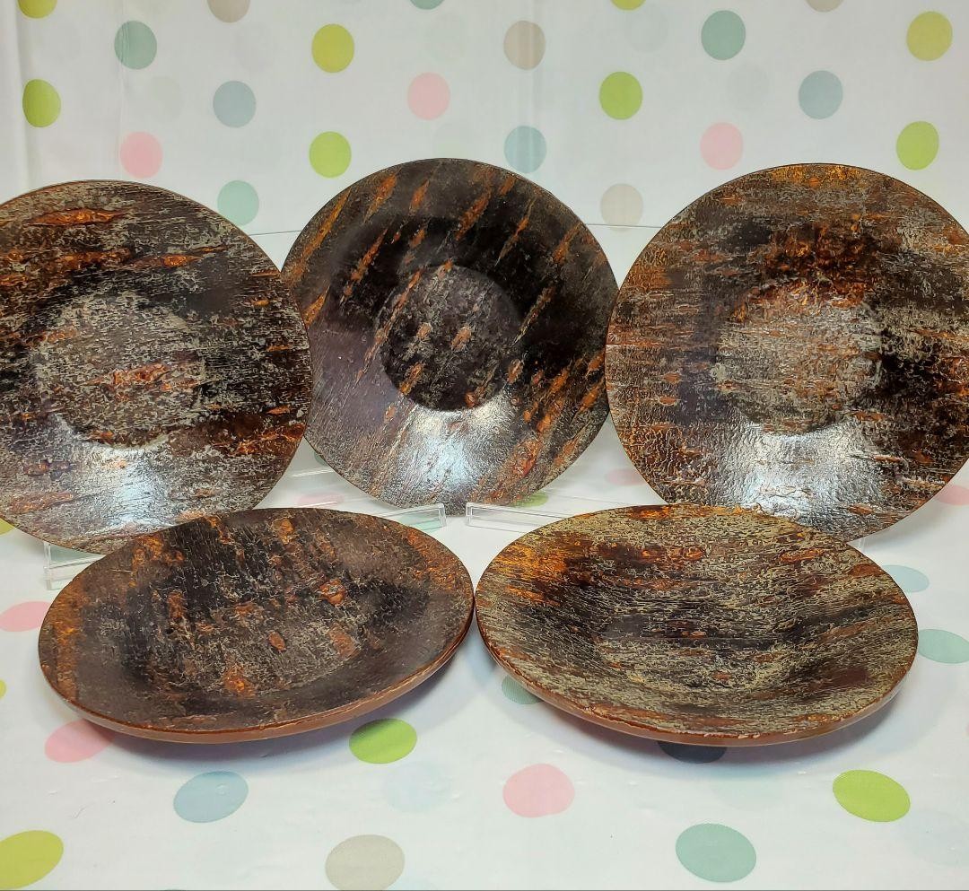 Cherry Bark Birch Tea Trays Set Japan Vintage Retro Used