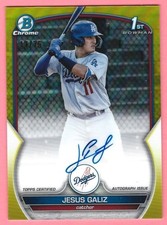 2023 Bowman Chrome Yellow Refractor #CPA-JGZ Jesus Galiz Autograph RC 17/75