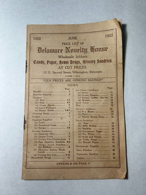Vintage June 1922 Delaware Novelty House Catalog