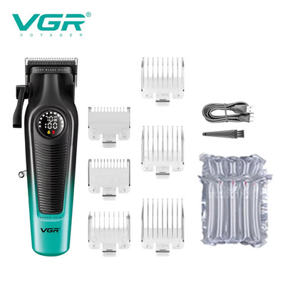 VGR 196 Cordless Hair Clipper Professional DLC Ceramic Blade LED Display USB