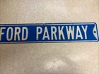 Rare Vintage Ford Parkway Embossed Painted Metal Street Sign Minnesota?med Blue