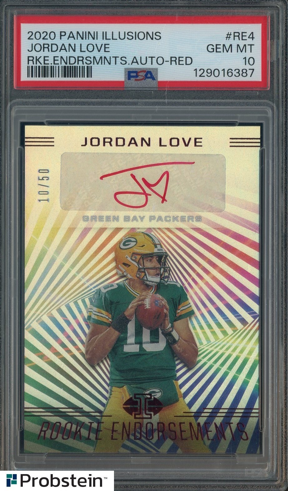 Jordan Love Panini Illusions Rookie Endorsements Autographs #RE4 Red