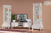 WeißE Luxus Wohnzimmer Wohnwand MöBel 2X Vitrinen Tv-StäNder Klassisch