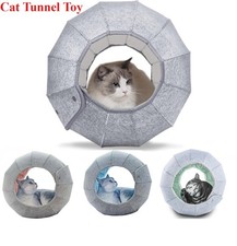 Indoor Cat Cave Cat Bed Toy Soft Felt Cat House Foldable Cat Tunnel Toy Ball