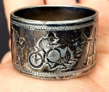 Palmer Cox Brownies Napkin Ring Silver Plated Antique Childs Size Small c1890s Palmer Cox Brownies Napkin Ring Silver Plated Antique Childs Size Small c1890s