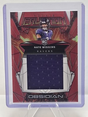 2024 Panini Obsidian Rookie Eruption Nate Wiggins Patch Red /75 RC Ravens  