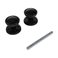 50mm Plastic Rim Mortice Knob Set Shed Door Lock Gate Handle Fixings Included