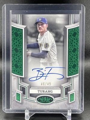 2024 Topps Tier One #BOA-BT Brice Turang Break Out Autographs Green Foil #/49