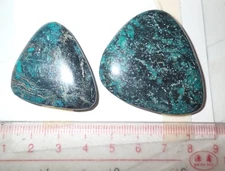 Turquoise Stone Flat Free Form Cabochon 120 Carat 2 pieces 24 gram Lot B