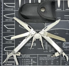 Leatherman Wave Multi-Tool 2nd Gen Stainless Steel W/Nylon Sheath VGUC BOD 0311