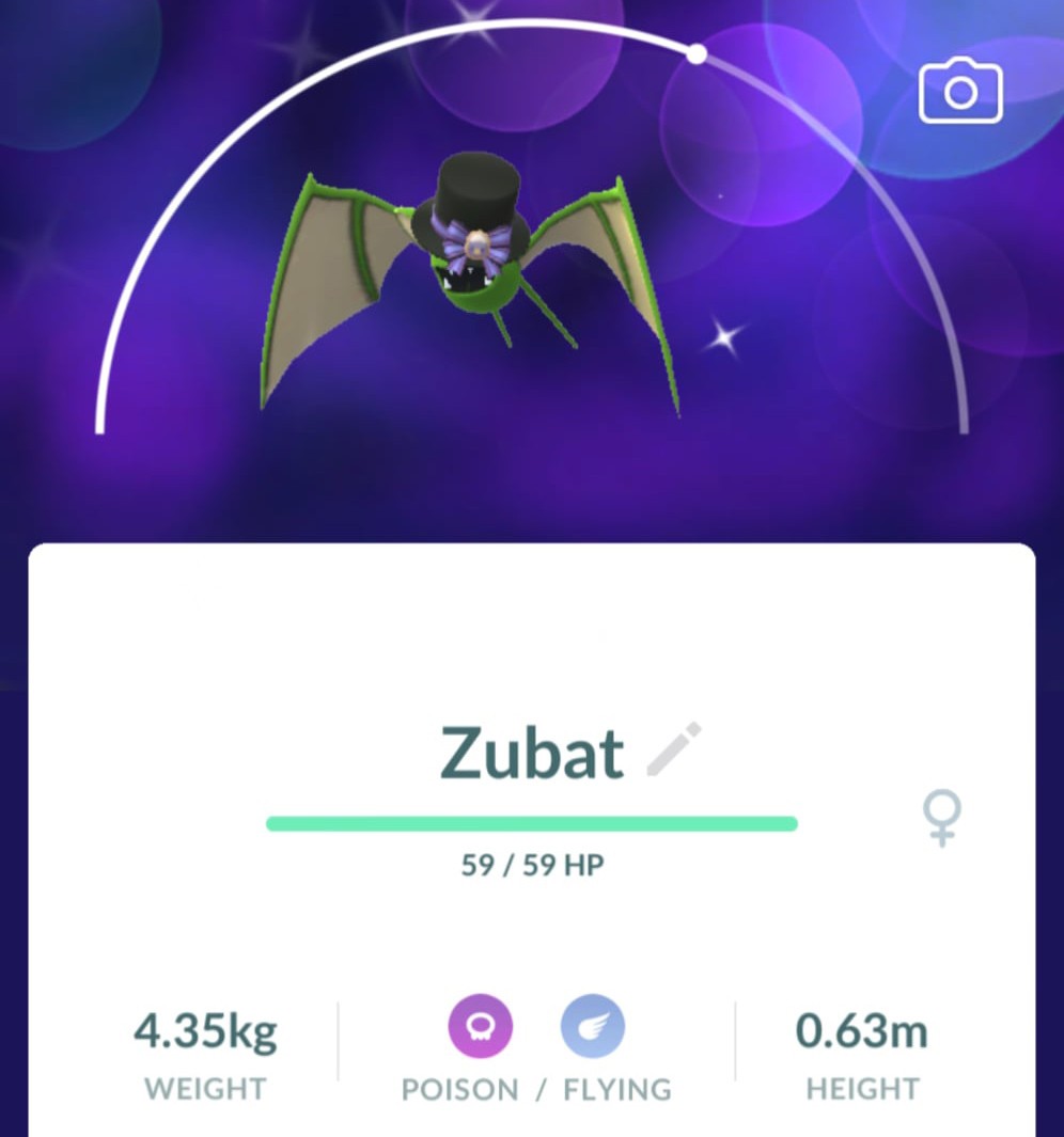 Pokémon Shiny Zubat wearing a top hat - Read description