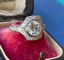 2Ct White Round Bezel Set Women's Engagement Wedding Ring In 925 Sterling Silver