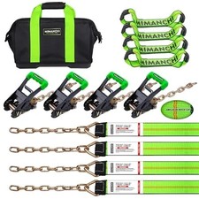 8 Point Roll Back Vehicle Tie Down Straps Kit, 2" x 16', Heavy Duty Car