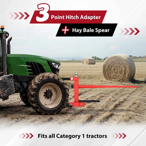 3 Punkt Heuballen Speer Anhängerkupplung Aufnahme mit Schwanenhalskugel für Kat 1 Traktor - Bild 11 von 48
