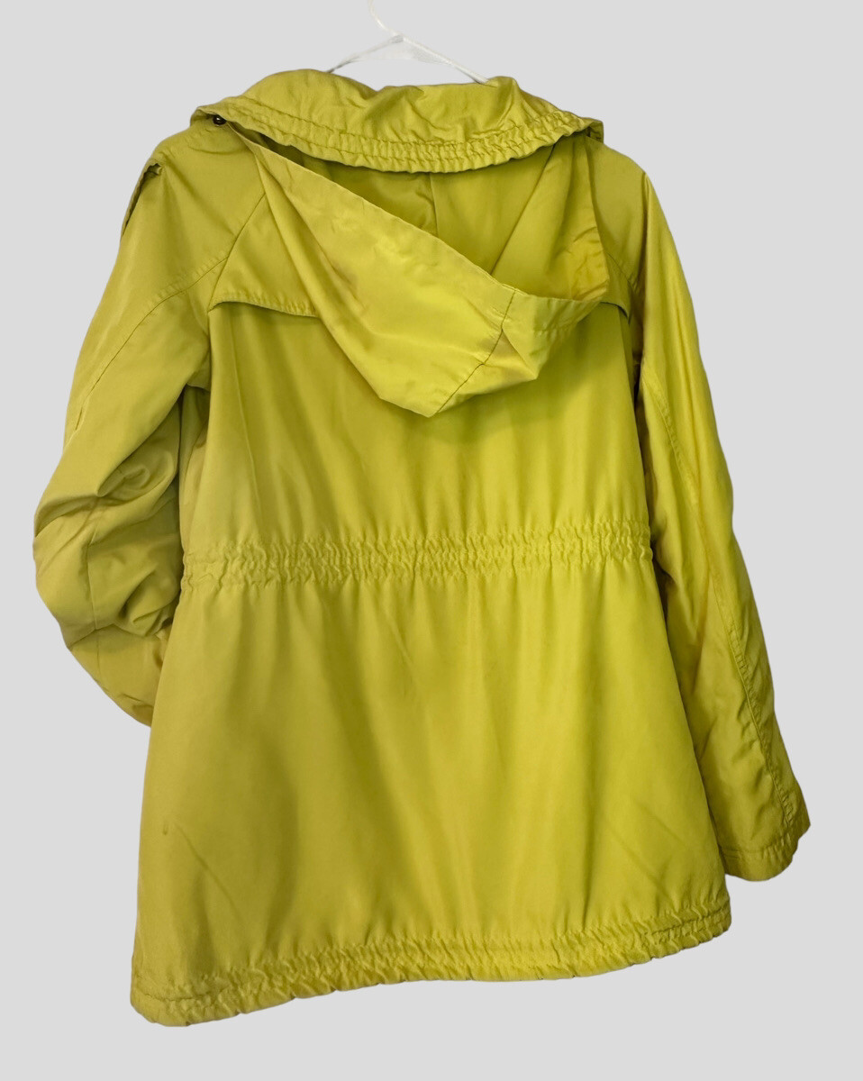 ⭐️Green Envy Womens Jacket Yellow Zip Up Hooded Drawstring Waist