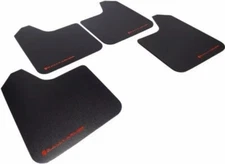 Rally Armor Basic Universal Mud Flaps Set of 4 No HW, BLACK w/ RED  MF12-BAS-RD