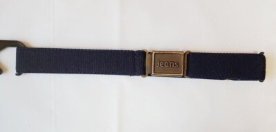 Unbranded Stretchable Belt in Gold Hardware. Unbranded Womans Elastic Square Dance Waist Belt Navy Gold  main image 4