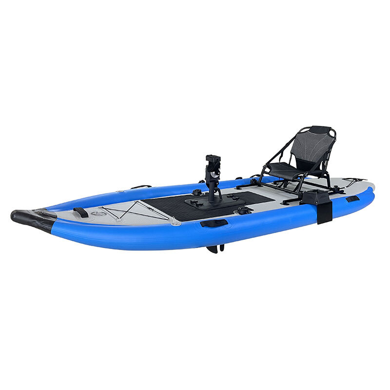 Fishing Inflatable Kayak w/ Foot Pedal,Oar PVC Water Bike Adjustable Seat Boat