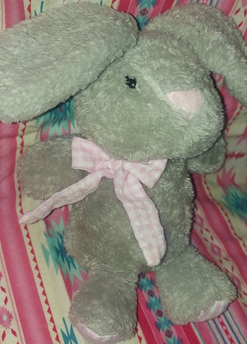 Bunny Grey Pink Plaid Animal Adventure 
