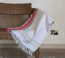 African Kikoi, Kikoy Beach Wrap, Pareo, Sarong, Scarf, Shawl, Cream White