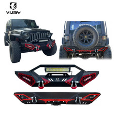 Vijay Front Rear Bumpers Wwinch Plate Lights Fits 2007-2017 Wrangler Jkjku Vijay Front Rear Bumpers Wwinch Plate Lights Fits 2007-2017 Wrangler Jkjku