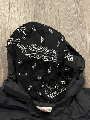 【XXL】FCRB BANDANA NYLON HOODED BLOUSON VTG HUF Worldwide Black Jacket Coat Bandana Hooded Nylon Vented