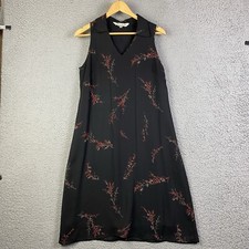VTG John Paul Richard Midi dress black red floral Size M Uniform 90s USA Made