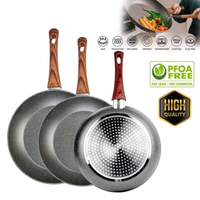 24/28/32CM Marble Stone Frying Pan Ceramic Coated Non Stick