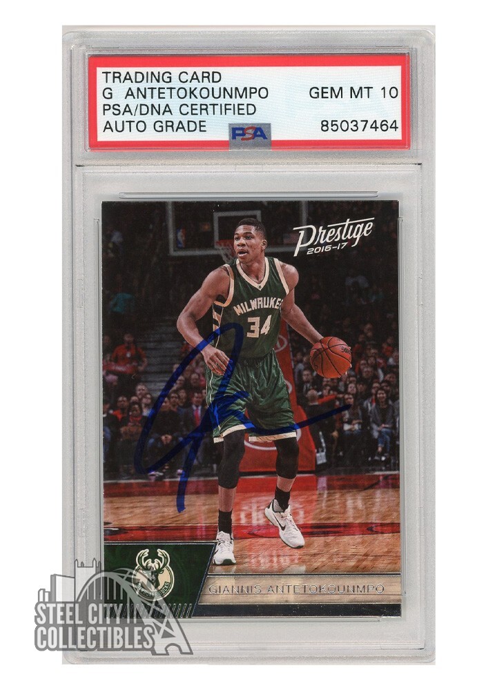 Giannis Antetokounmpo 2016-17 Panini Prestige Autograph Card #15 PSA/DNA 10