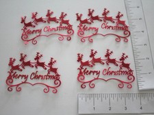 5 CHRISTMAS REINDEER cardstock paper die cut embellishments