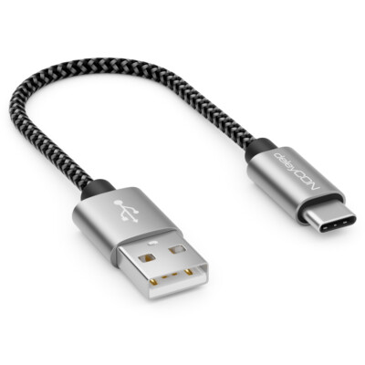 0,15m USB-C Kabel Nylon Ladekabel Datenkabel USB Typ C Handy Smartphone Tablet
