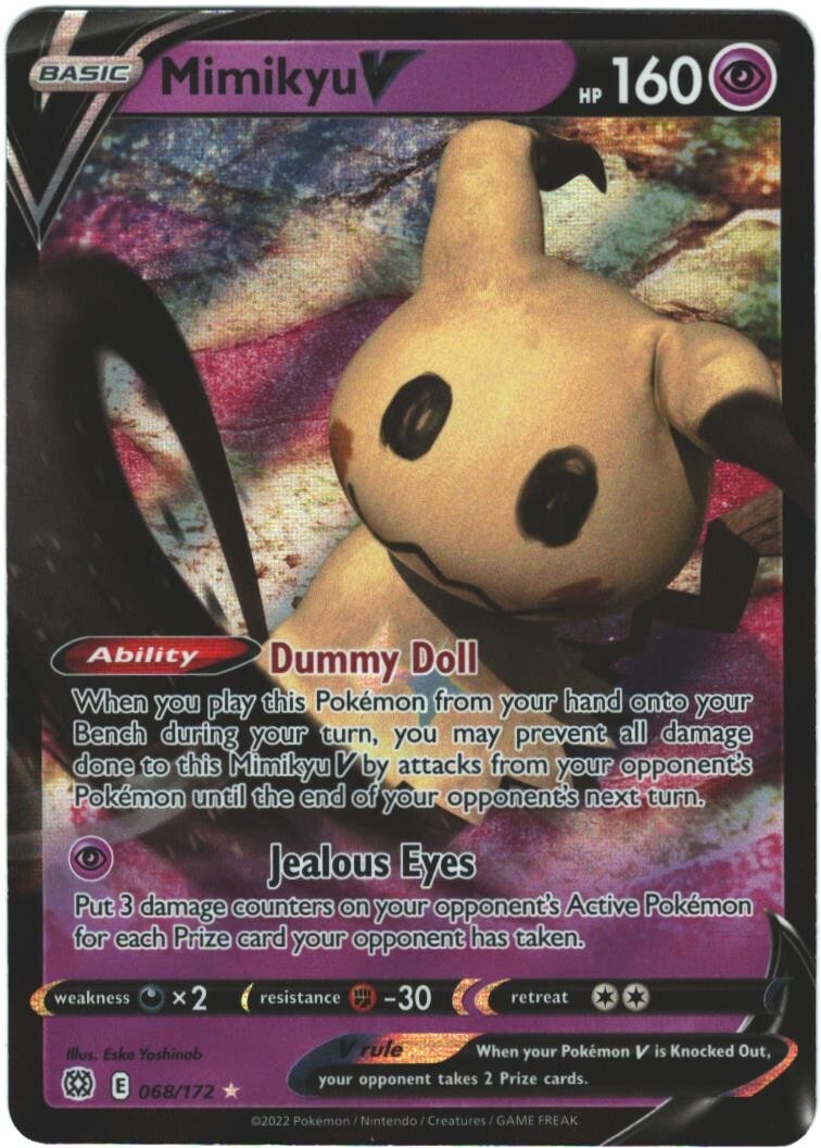 Mimikyu V 68/172 Brilliant Stars Holo Ultra Rare Pokémon TCG | eBay