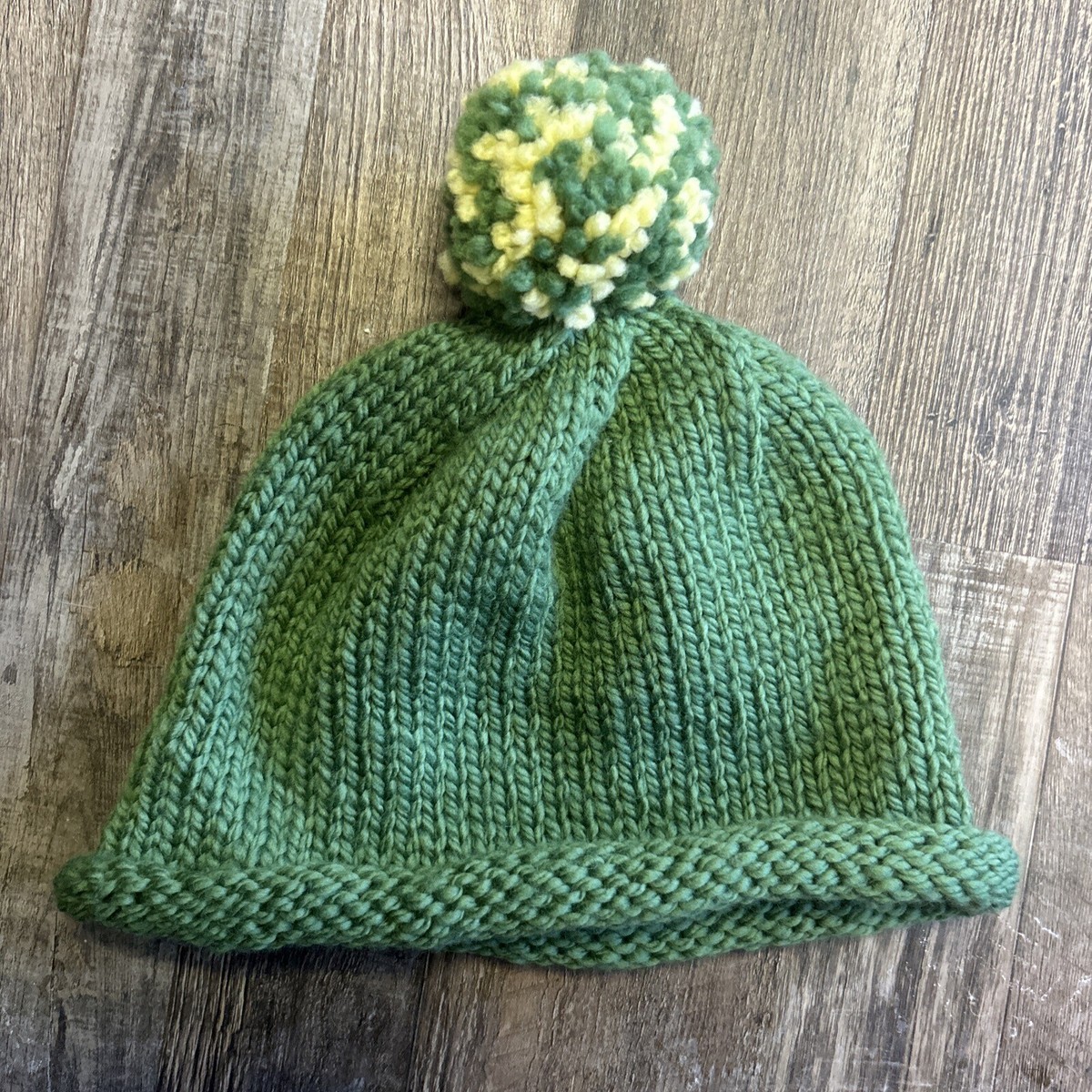 Handmade Green Knit Beanie Hat C05-A Custom Waffle Beanie | Dekni Creations - Dekni  main image 4