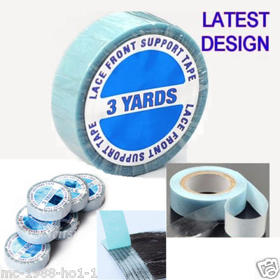 3 Yards Blue Lace Front Support Tape For Hair Extensions Double Sided Glue 