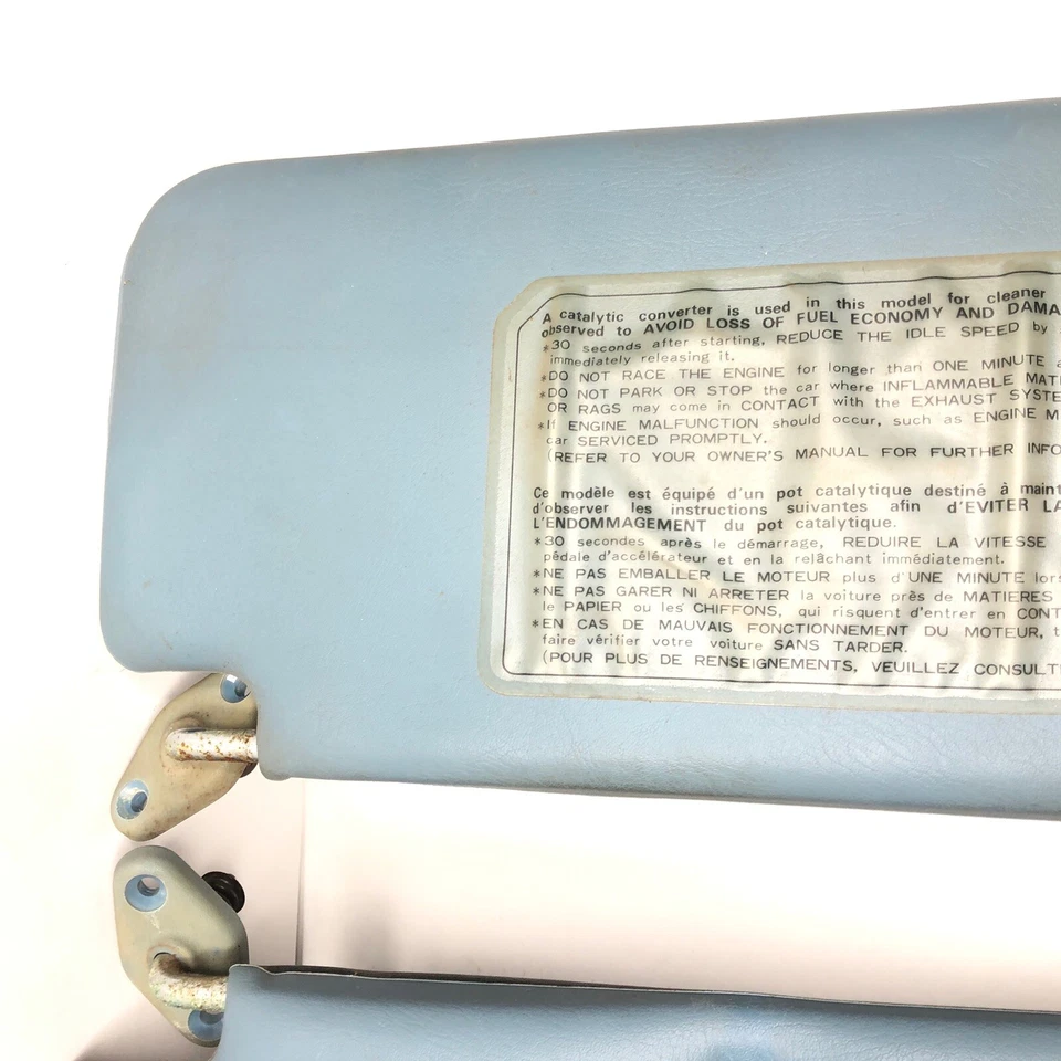 1980-1986 Datsun Nissan 720 para-sol motorista passageiro par azul e preto fabricante de equipamento original - Imagem 3 de 4