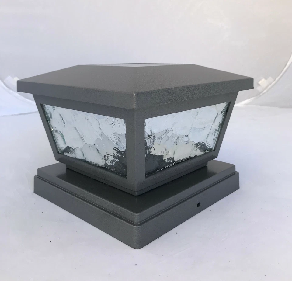 8-Pk Solar (Glass Lens) (White SMD LED) Cap Light For Wall Or (4"/5"/6") Post - Image 4 of 4