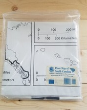 Scott Foresman  Floor Map of South Carolina SC w/ United States on other side