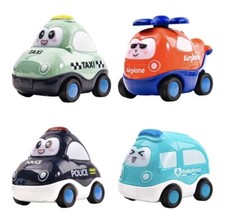 Baby Toys Cars Inertia Friction Powered Cars Push & Go Vehicles 4 Pcs