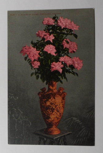 STAMPMART : USA POTTERY ROSE FLOWERS UNUSED POSTCARD - POSTAL STATIONERY - Picture 1 of 2