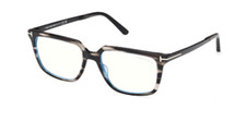 Tom Ford FT6039 B 056 Coloured Havana Blue Filter Rectangle Men's Eyeglasses