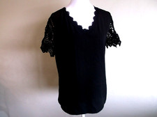 Lace Blouse V Neck Solid Color Delicate Splicing Sz S NWOT New Without Tags Siz