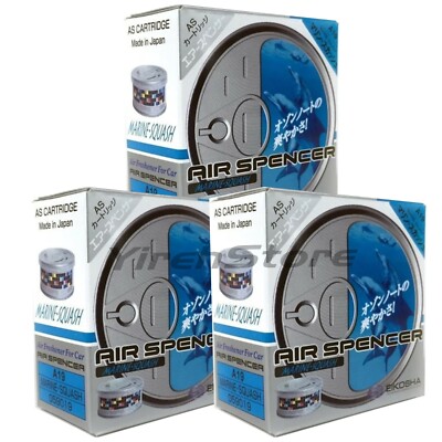 Air Spencer A19 Cartridge Marine Squash Scent 3-Pack Car Air Freshener Eikosha