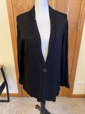 Jones New York XL Black Open Front Cardigan Sweater