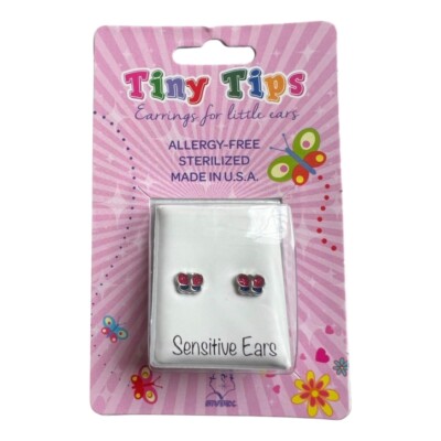 1 Paar Ohrstecker Studex sensitiv Chirurgenstahl Glitterline mit Schmetterling